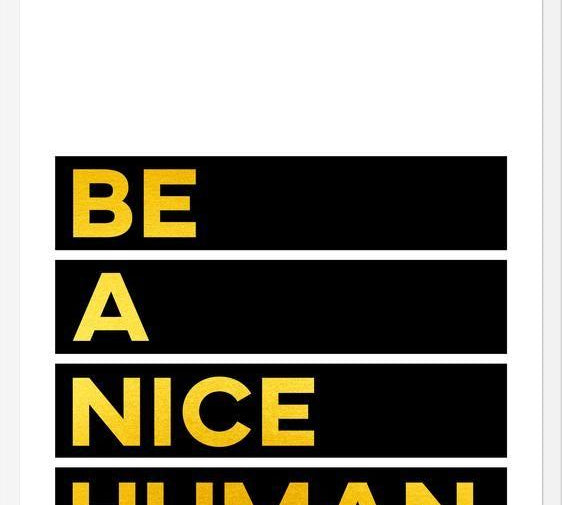 Cuadro Be A Nice Human