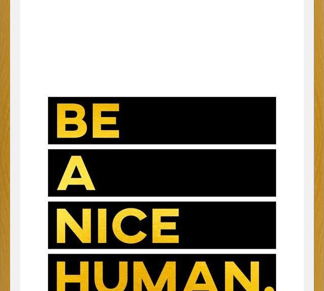 Cuadro Be A Nice Human