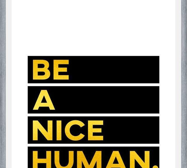 Cuadro Be A Nice Human