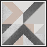 Cuadro Geométrico Neutro - Rosa y Gris