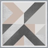 Cuadro Geométrico Neutro - Rosa y Gris