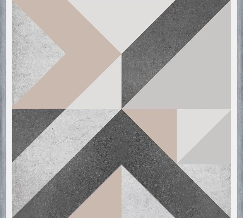 Cuadro Geométrico Neutro - Rosa y Gris