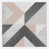 Cuadro Geométrico Neutro - Rosa y Gris