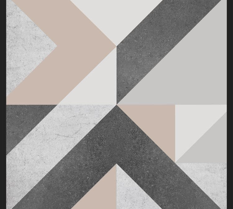 Cuadro Geométrico Neutro - Rosa y Gris