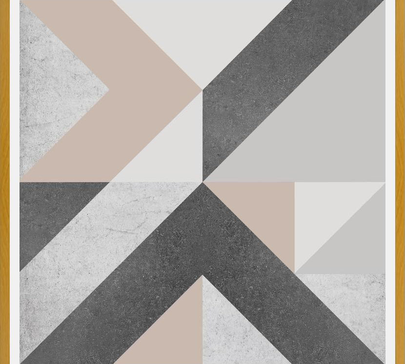 Cuadro Geométrico Neutro - Rosa y Gris