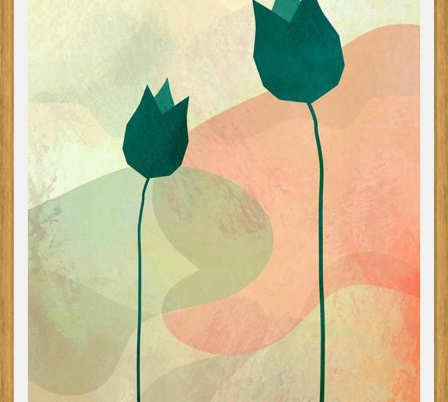 Cuadro Tulipanes Verdes