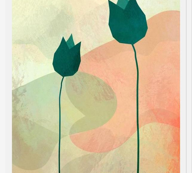 Cuadro Tulipanes Verdes