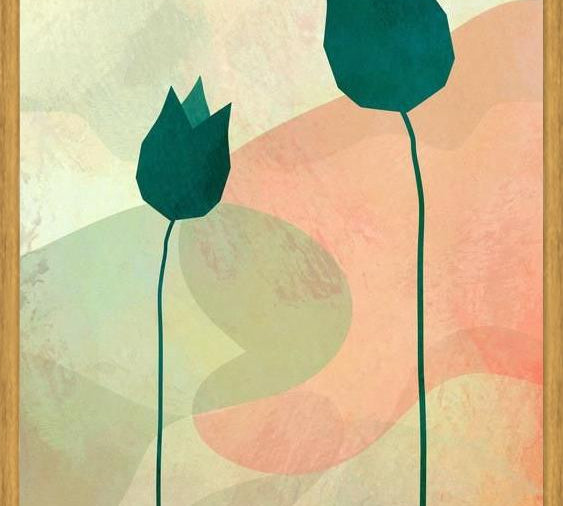 Cuadro Tulipanes Verdes
