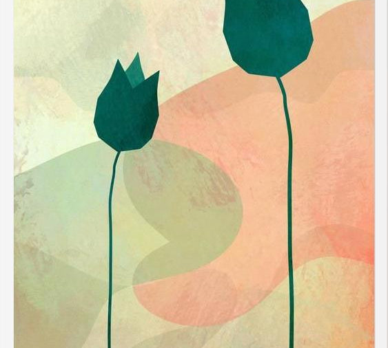Cuadro Tulipanes Verdes
