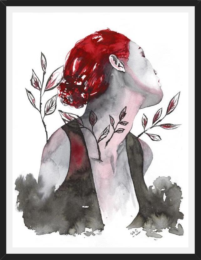 Cuadro Mujer in red