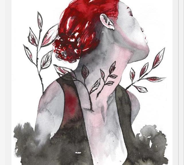 Cuadro Mujer in red
