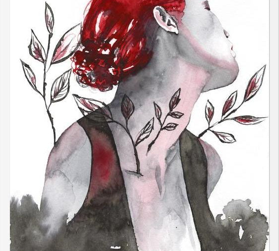 Cuadro Mujer in red