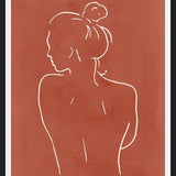 Cuadro Female body sketch - Terracotta