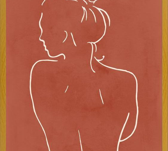 Cuadro Female body sketch - Terracotta