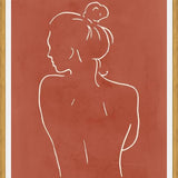 Cuadro Female body sketch - Terracotta
