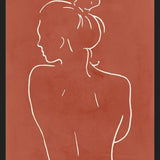 Cuadro Female body sketch - Terracotta