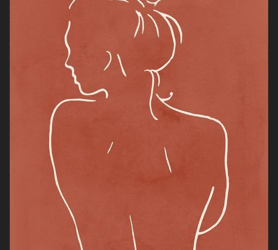 Cuadro Female body sketch - Terracotta