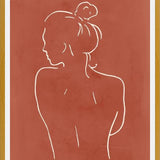 Cuadro Female body sketch - Terracotta