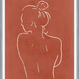 Cuadro Female body sketch - Terracotta