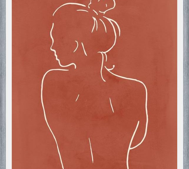 Cuadro Female body sketch - Terracotta