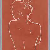 Cuadro Female body sketch - Terracotta