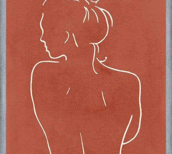 Cuadro Female body sketch - Terracotta