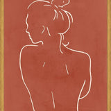 Cuadro Female body sketch - Terracotta