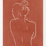 Cuadro Female body sketch - Terracotta