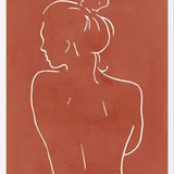 Cuadro Female body sketch - Terracotta