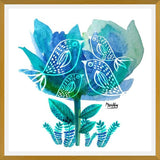 Cuadro pajaritos tulip blu