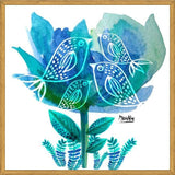 Cuadro pajaritos tulip blu