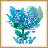 Cuadro pajaritos tulip blu