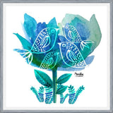 Cuadro pajaritos tulip blu