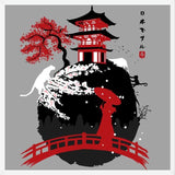 Cuadro Geisha in bridge temple