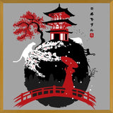 Cuadro Geisha in bridge temple