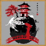 Cuadro Geisha in bridge temple