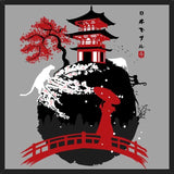 Cuadro Geisha in bridge temple