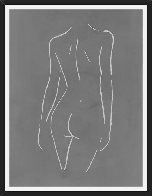 Cuadro Female body sketch - Gray