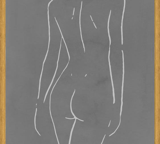 Cuadro Female body sketch - Gray
