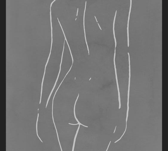 Cuadro Female body sketch - Gray