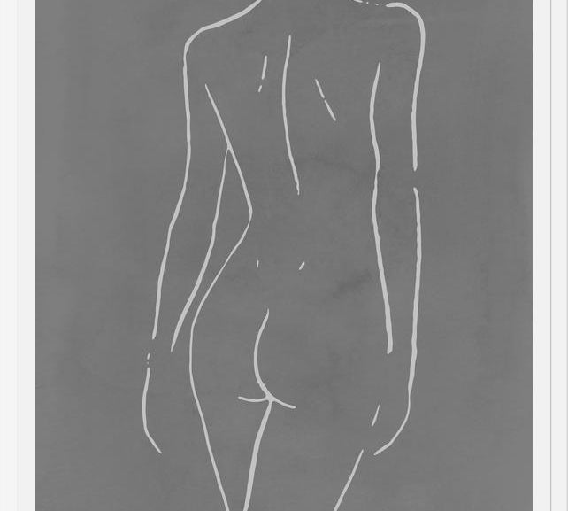 Cuadro Female body sketch - Gray
