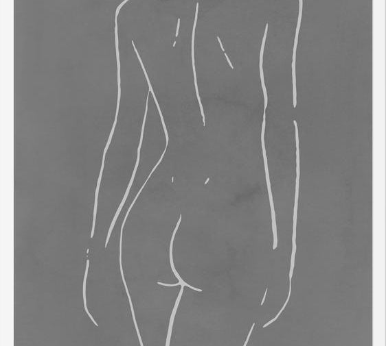 Cuadro Female body sketch - Gray