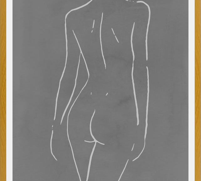 Cuadro Female body sketch - Gray