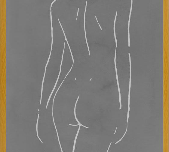 Cuadro Female body sketch - Gray