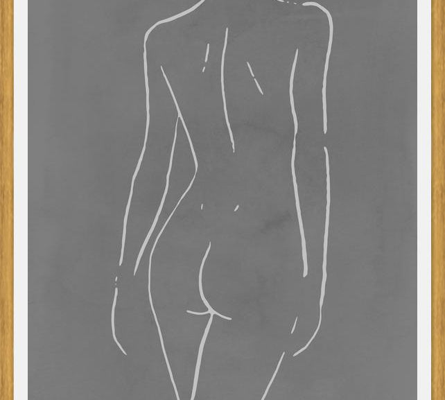 Cuadro Female body sketch - Gray