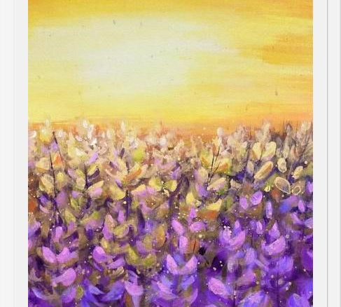 Cuadro Lavanda- Lluvia del sol