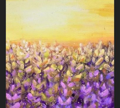 Cuadro Lavanda- Lluvia del sol
