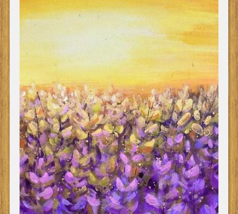 Cuadro Lavanda- Lluvia del sol