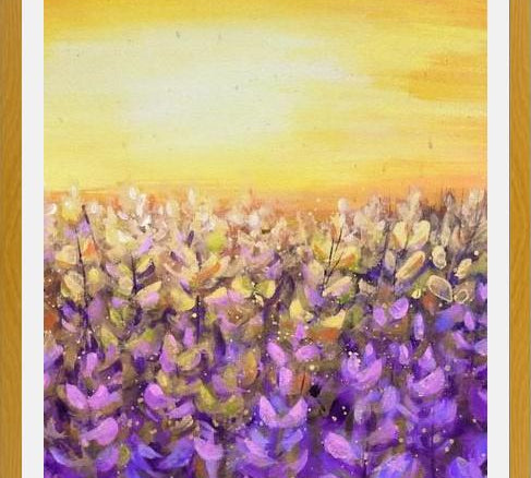 Cuadro Lavanda- Lluvia del sol