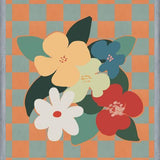 Cuadro Retro Flowers on Checkerboard 01